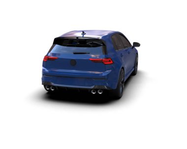 Modern araba beyaz arka planda izole edilmiş. 3d resimleme