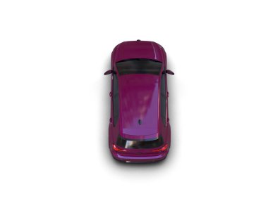 Modern araba beyaz arka planda izole edilmiş. 3d resimleme