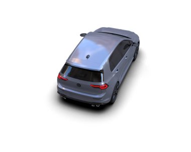 Modern araba beyaz arka planda izole edilmiş. 3d resimleme