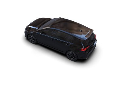 Modern araba beyaz arka planda izole edilmiş. 3d resimleme