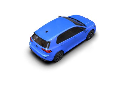 Modern araba beyaz arka planda izole edilmiş. 3d resimleme