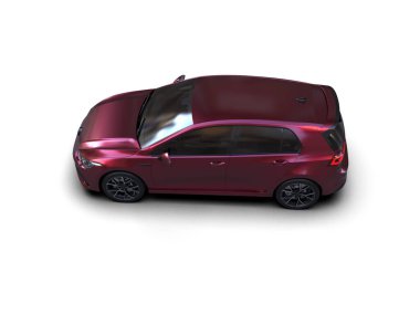 Modern araba beyaz arka planda izole edilmiş. 3d resimleme