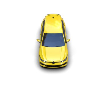 Modern araba beyaz arka planda izole edilmiş. 3d resimleme