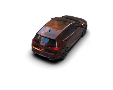 Modern araba beyaz arka planda izole edilmiş. 3d resimleme