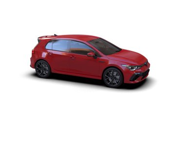 Modern araba beyaz arka planda izole edilmiş. 3d resimleme