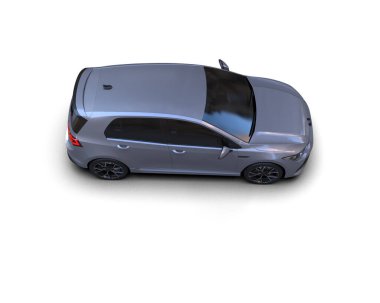 Modern araba beyaz arka planda izole edilmiş. 3d resimleme