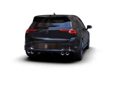 Modern araba beyaz arka planda izole edilmiş. 3d resimleme