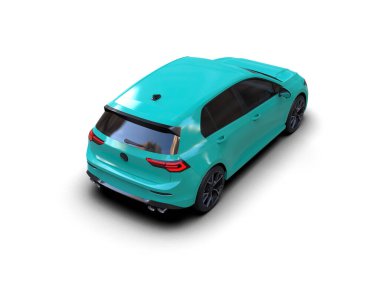 Modern araba beyaz arka planda izole edilmiş. 3d resimleme