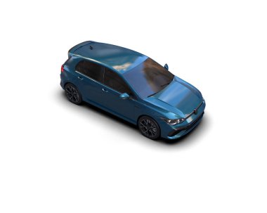 Modern araba beyaz arka planda izole edilmiş. 3d resimleme