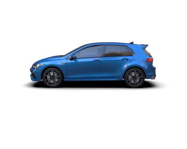 Modern araba beyaz arka planda izole edilmiş. 3d resimleme