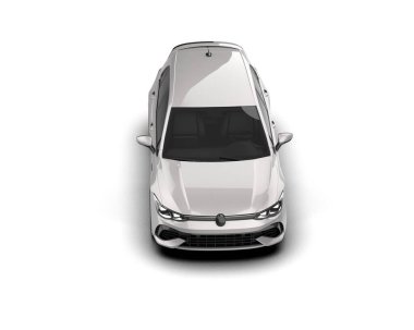 Modern araba beyaz arka planda izole edilmiş. 3d resimleme