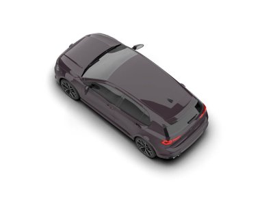 Modern araba beyaz arka planda izole edilmiş. 3d resimleme
