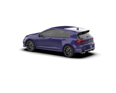 Modern araba beyaz arka planda izole edilmiş. 3d resimleme