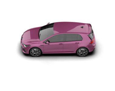 Modern araba beyaz arka planda izole edilmiş. 3d resimleme