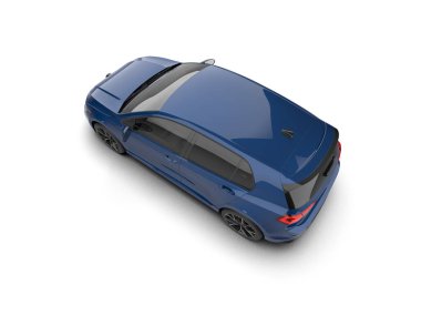 Modern araba beyaz arka planda izole edilmiş. 3d resimleme