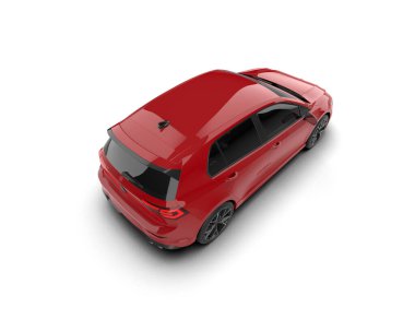 Modern araba beyaz arka planda izole edilmiş. 3d resimleme