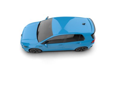 Modern araba beyaz arka planda izole edilmiş. 3d resimleme