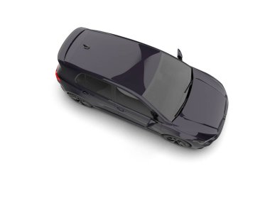 Modern araba beyaz arka planda izole edilmiş. 3d resimleme