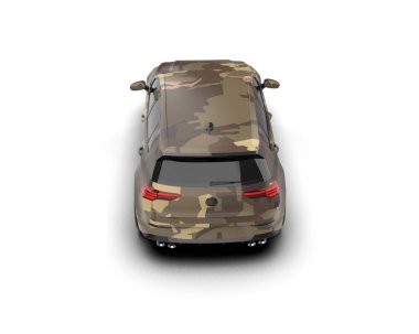 Modern araba beyaz arka planda izole edilmiş. 3d resimleme