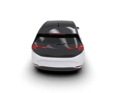 Modern araba arka planda izole edilmiş. 3d resimleme