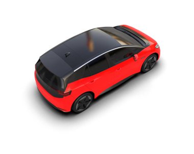 Modern araba arka planda izole edilmiş. 3d resimleme