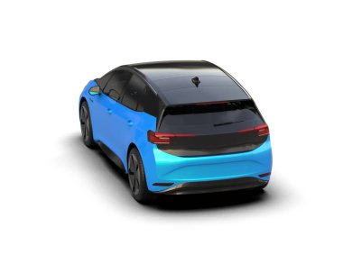 Modern araba arka planda izole edilmiş. 3d resimleme