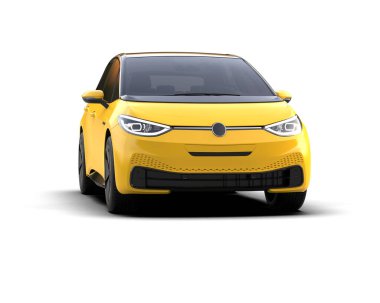 Modern araba arka planda izole edilmiş. 3d resimleme