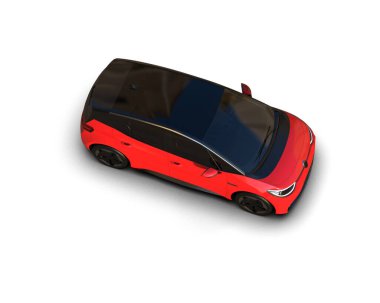 Modern araba beyaz arka planda izole edilmiş. 3d resimleme
