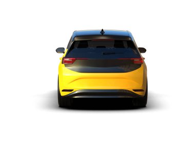 Modern araba beyaz arka planda izole edilmiş. 3d resimleme