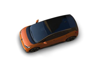 Modern araba beyaz arka planda izole edilmiş. 3d resimleme