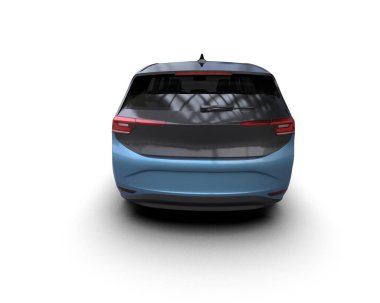 Modern araba beyaz arka planda izole edilmiş. 3d resimleme