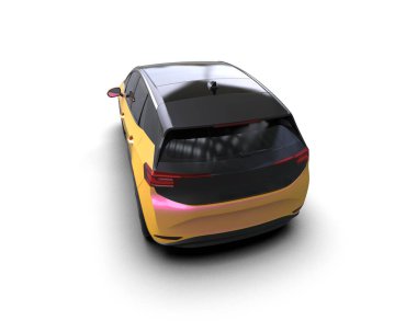 Modern araba beyaz arka planda izole edilmiş. 3d resimleme