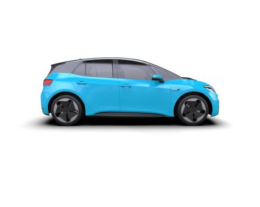 Modern araba beyaz arka planda izole edilmiş. 3d resimleme