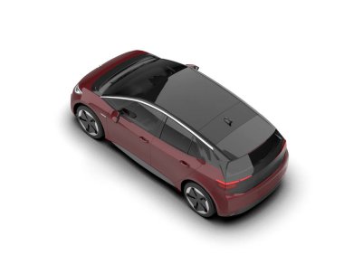 Modern araba beyaz arka planda izole edilmiş. 3d resimleme