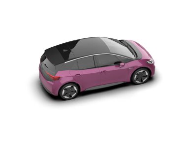 Modern araba beyaz arka planda izole edilmiş. 3d resimleme