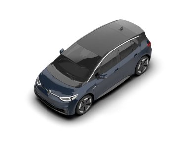 Modern araba beyaz arka planda izole edilmiş. 3d resimleme