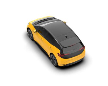 Modern araba beyaz arka planda izole edilmiş. 3d resimleme