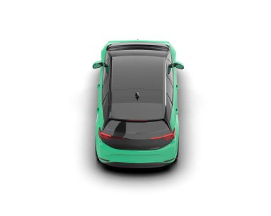 Modern araba beyaz arka planda izole edilmiş. 3d resimleme