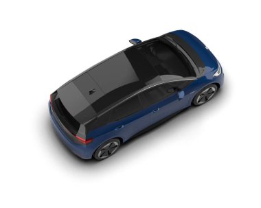 Modern araba beyaz arka planda izole edilmiş. 3d resimleme