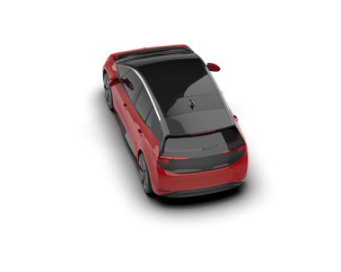 Modern araba beyaz arka planda izole edilmiş. 3d resimleme