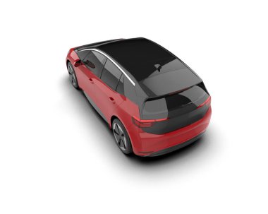 Modern araba beyaz arka planda izole edilmiş. 3d resimleme