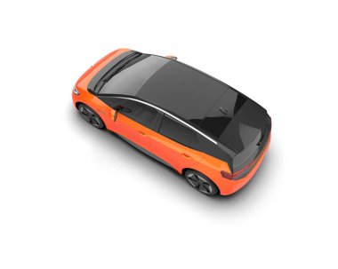 Modern araba beyaz arka planda izole edilmiş. 3d resimleme