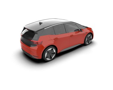 Modern araba beyaz arka planda izole edilmiş. 3d resimleme