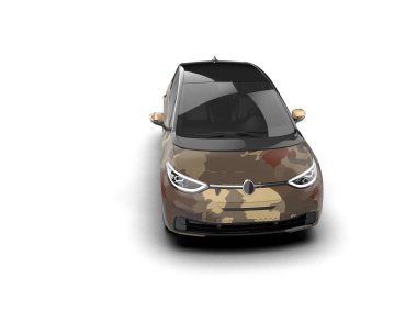Modern araba beyaz arka planda izole edilmiş. 3d resimleme