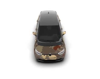 Modern araba beyaz arka planda izole edilmiş. 3d resimleme