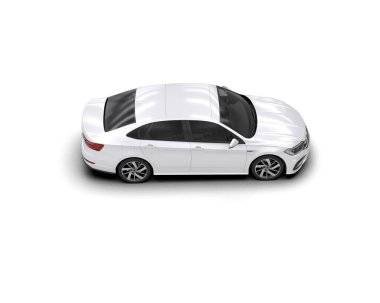 Modern araba beyaz arka planda izole edilmiş. 3d resimleme