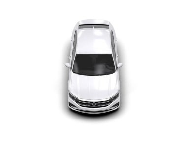 Modern araba beyaz arka planda izole edilmiş. 3d resimleme