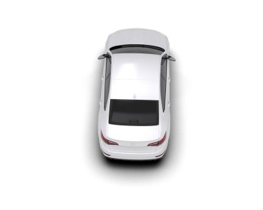 Modern araba beyaz arka planda izole edilmiş. 3d resimleme