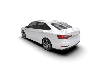 Modern araba beyaz arka planda izole edilmiş. 3d resimleme