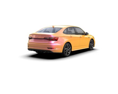 Modern araba beyaz arka planda izole edilmiş. 3d resimleme